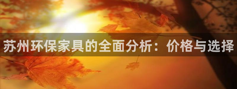 杏耀线路测速登录中心：苏州环保家具的全面分析：价格与选择